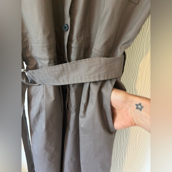 NWT Frank And Oak Clay Grey Taupe Utility Combat Oversized Parachute Jumpsuit - Picture 13 of 14